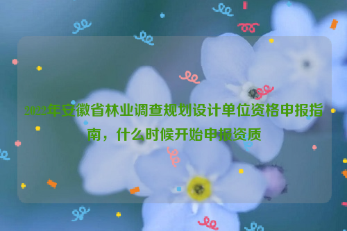 2022年安徽省林业调查规划设计单位资格申报指南，什么时候开始申报资质