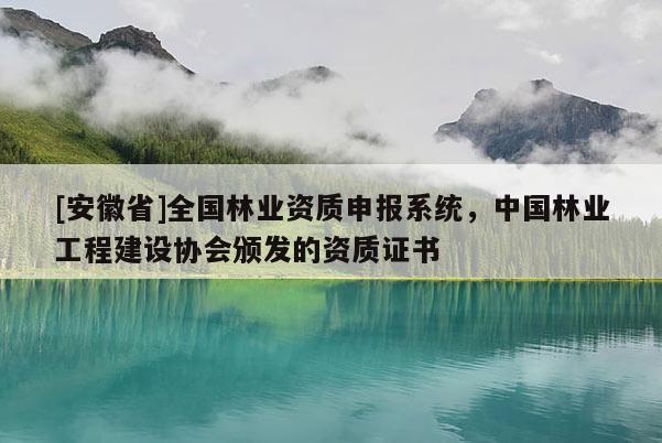[安徽省]全国林业资质申报系统，中国林业工程建设协会颁发的资质证书