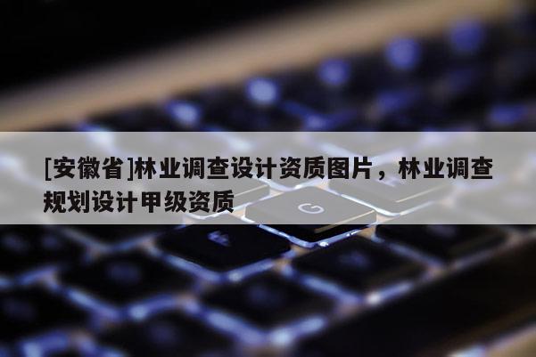 [安徽省]林业调查设计资质图片，林业调查规划设计甲级资质