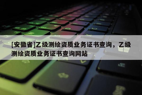 [安徽省]乙级测绘资质业务证书查询，乙级测绘资质业务证书查询网站