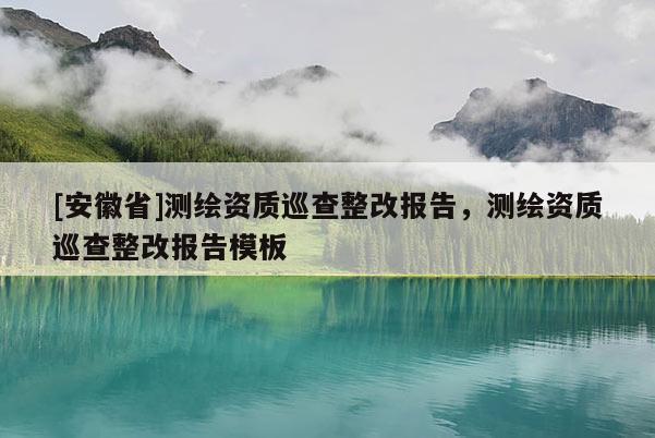 [安徽省]测绘资质巡查整改报告，测绘资质巡查整改报告模板